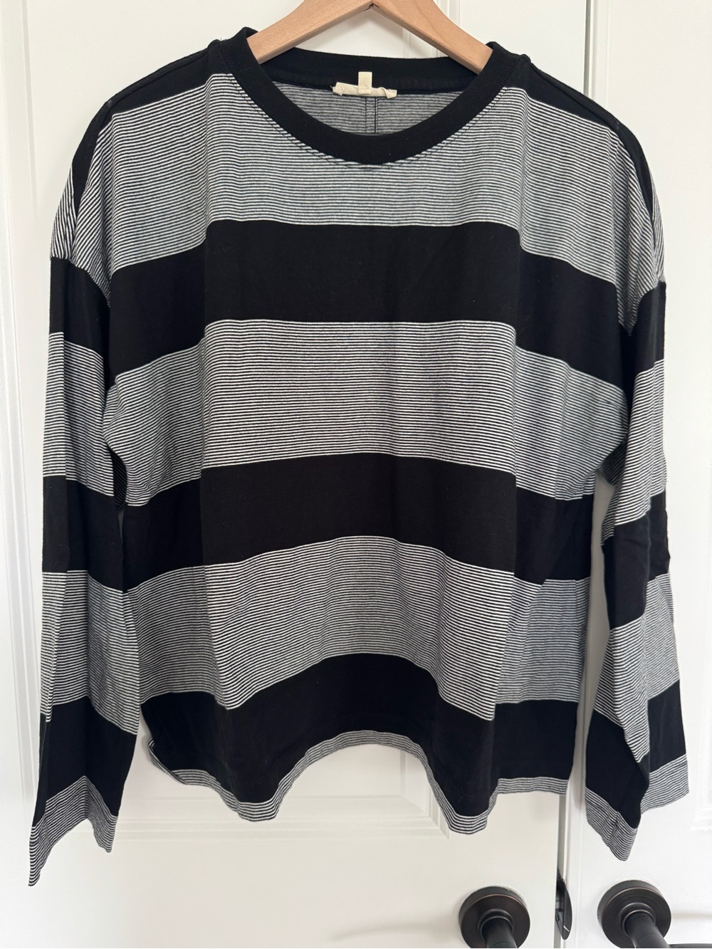 Madewell Black and White Striped Long-Sleeve Tee
